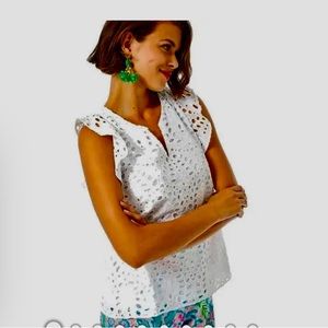 Lily Pulitzer eyelet top Faun XS brand new with tags white